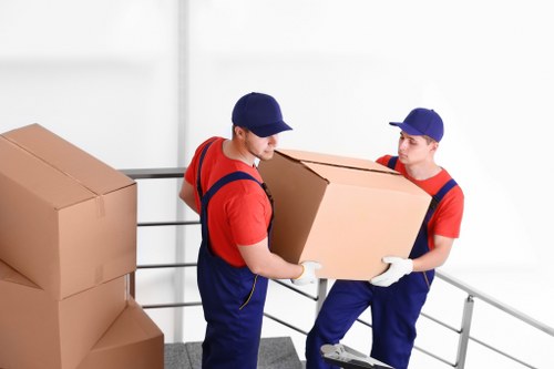 Unloading household items into a new flat near Finsbury Park