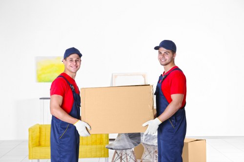 Moving van loaded with household belongings for transport