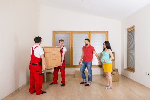 Removals van loading student belongings from a Finsbury Park property