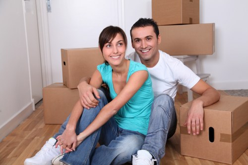 Office relocation process with careful equipment transport in North London
