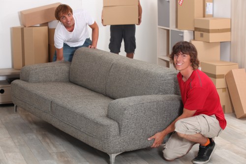 Packing and moving office furniture for a business relocation