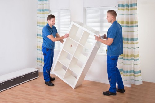 Removal van and movers preparing for a local Finsbury Park move
