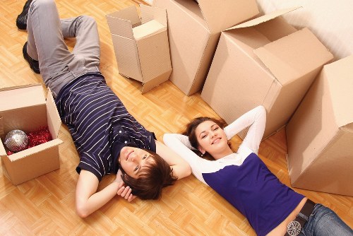 Loading office equipment for a move in North London